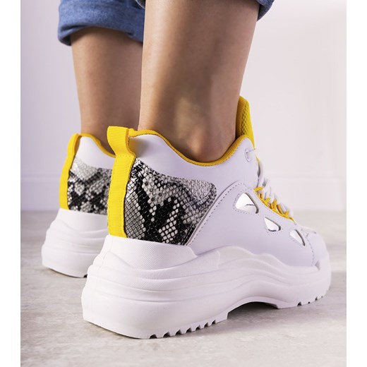 Biało żółte sneakersy snake Felicia 37 gemre