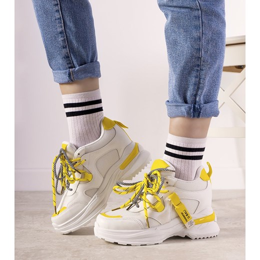 Buty sportowe damskie sneakersy sznurowane 