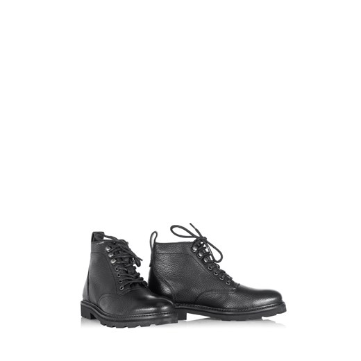 Buty zimowe męskie Ochnik czarne casualowe skórzane 