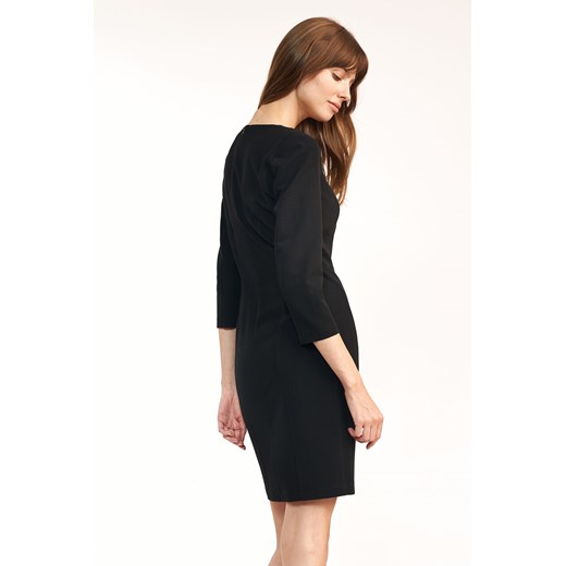 Sukienka Nife czarna mini na spotkanie biznesowe dopasowana 