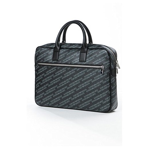Torba na laptopa szara Emporio Armani męska ze skóry ekologicznej
