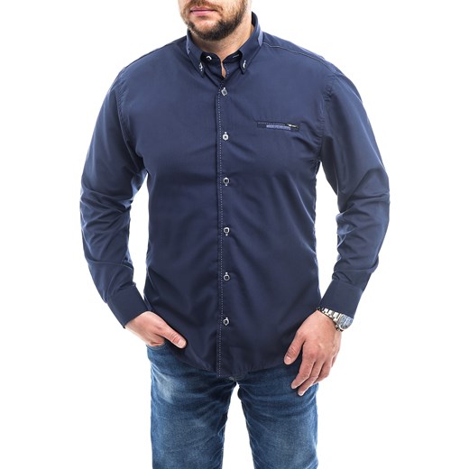 Koszula męska RL39 - GRANATOWA ze sklepu Risardi w kategorii Koszule męskie - zdjęcie 120756477