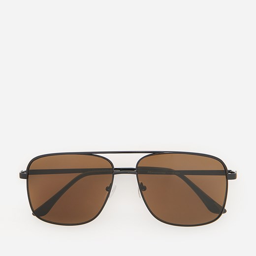 Reserved - Bursztynowe okulary przeciwsłoneczne - Czarny Reserved ONE SIZE okazyjna cena Reserved