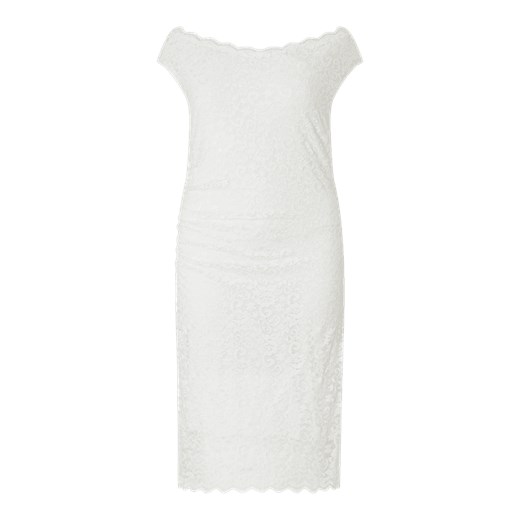 Biała sukienka Swing Curve midi z okrągłym dekoltem 