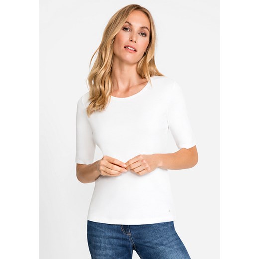 Bawełniany biały T-shirt damski Basic 11100329 Biały 34 Olsen 46 Olsen