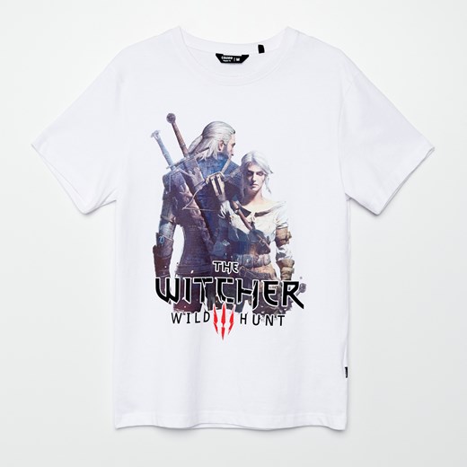 Cropp - T-shirt z nadrukiem The Witcher - Biały Cropp XS wyprzedaż Cropp
