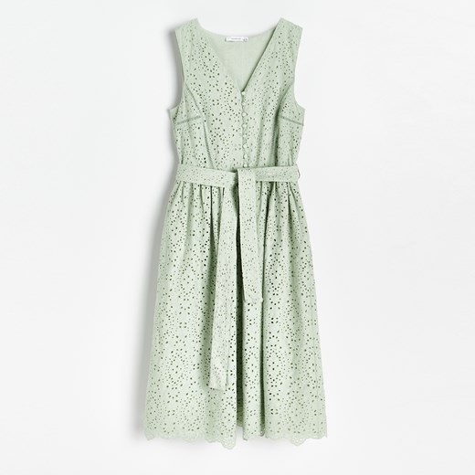 Reserved - Ażurowa sukienka - Zielony Reserved 40 promocyjna cena Reserved