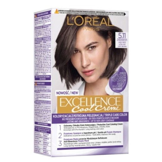 L’Oréal Paris Excellence - Farba do włosów Cool Creme 5.11 1szt  okazja SuperPharm.pl