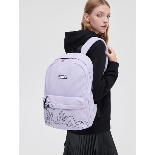 Cropp - Plecak z nadrukiem Looney Tunes - Fioletowy Cropp Uniwersalny Cropp