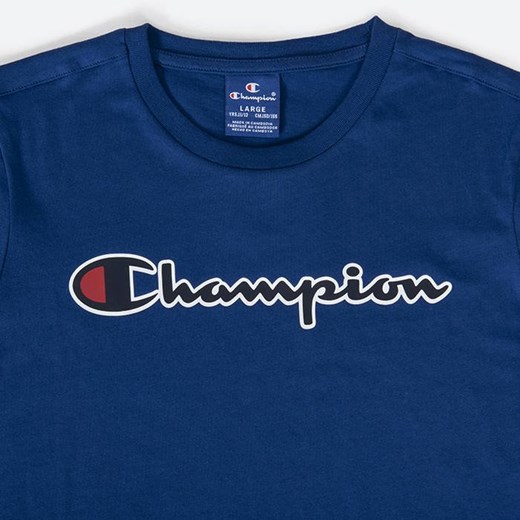 T-shirt chłopięce Champion granatowy z krótkim rękawem 