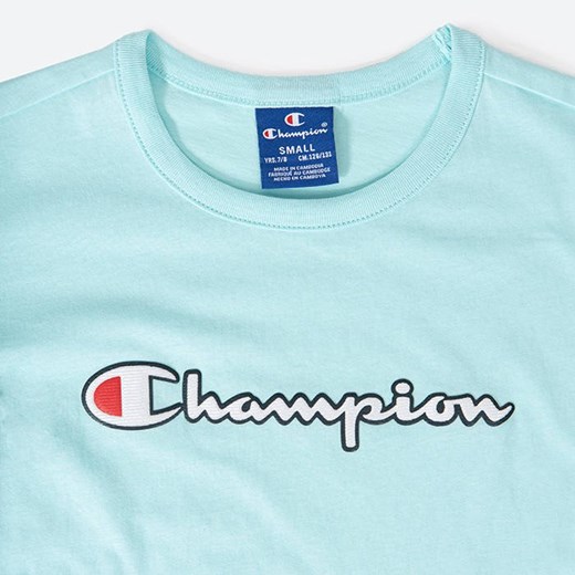 T-shirt chłopięce Champion niebieski na lato z krótkim rękawem