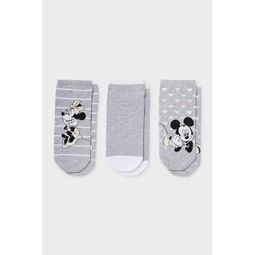 C&A Wielopak, 3 pary-krótkie skarpetki-Disney, Szary, Rozmiar: 39-42 39-42 okazja C&A