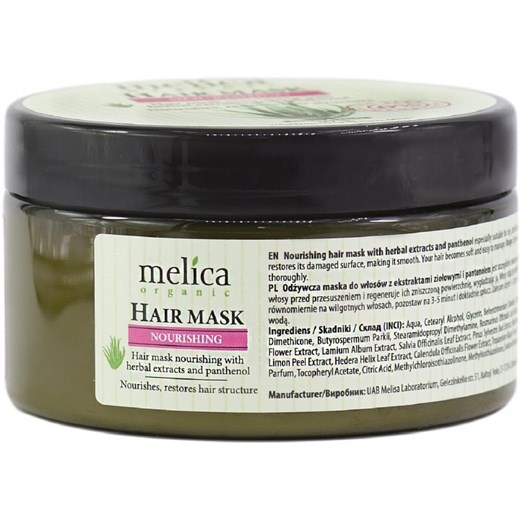MELICA ORGANIC maska do włosów z ekstraktami ziołowymi i pantenolem 350 ml Melica Organic Naaaturalnie.pl