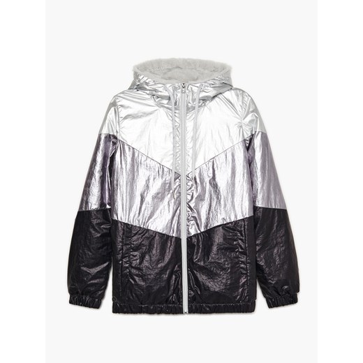 Cropp - Błyszcząca kurtka z kapturem - Czarny Cropp XL Cropp