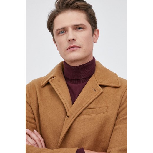 Płaszcz męski brązowy Gap wełniany elegancki 