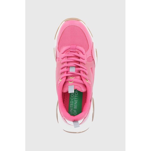 Buty sportowe damskie United Colors Of Benetton różowe na platformie 