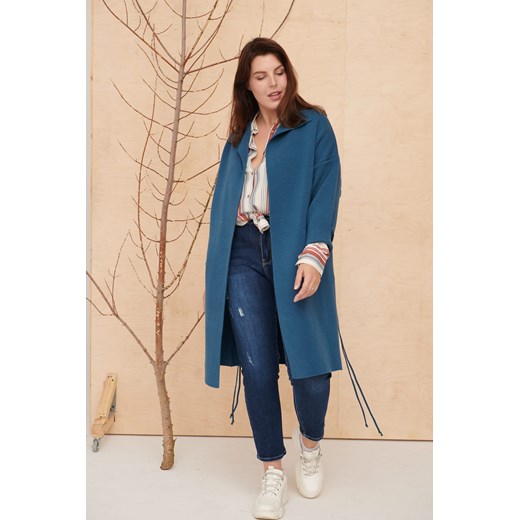 Płaszcz Damski Huggo Plus Size Petrol Blue Shadow Uniwersalny blue shadow
