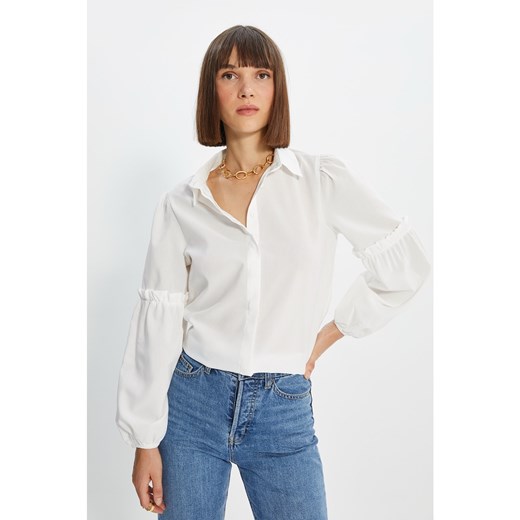 Trendyol Ecru Sleeves Frilly Shirt Trendyol 44 Factcool