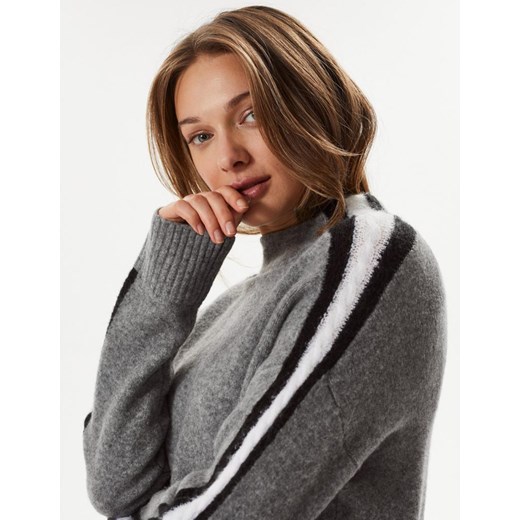 Sweter damski szary Diverse z okrągłym dekoltem 