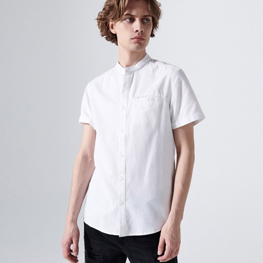 Cropp - Gładka koszula ze stójką - Biały Cropp L okazja Cropp