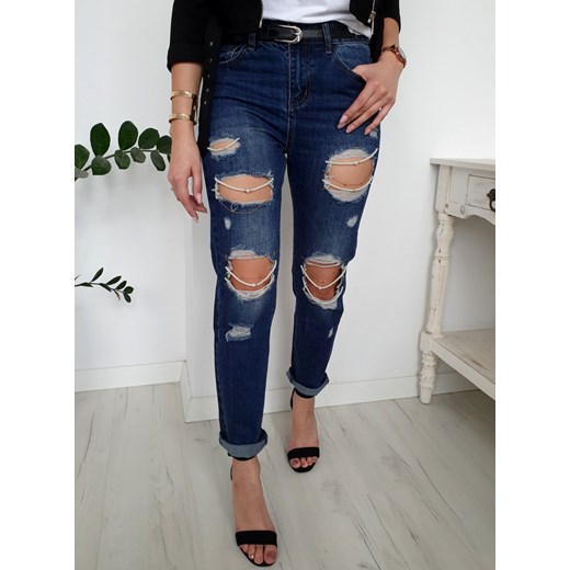 Granatowe jeansy damskie Ottanta 