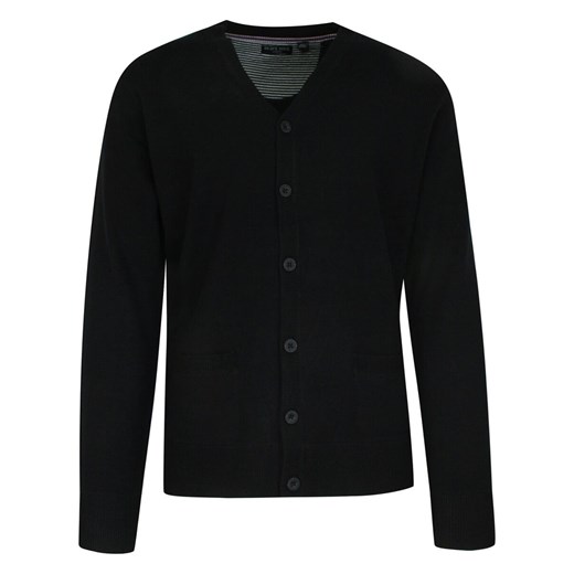 Sweter Czarny Zapinany na Guziki, Kardigan Elegancki, z Kieszonkami -BRAVE SOUL SWBRSAW21FARABIjetblack S JegoSzafa.pl