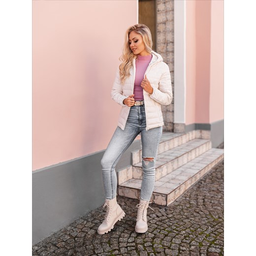 Kurtka damska Edoti.com jesienna z kapturem krótka 