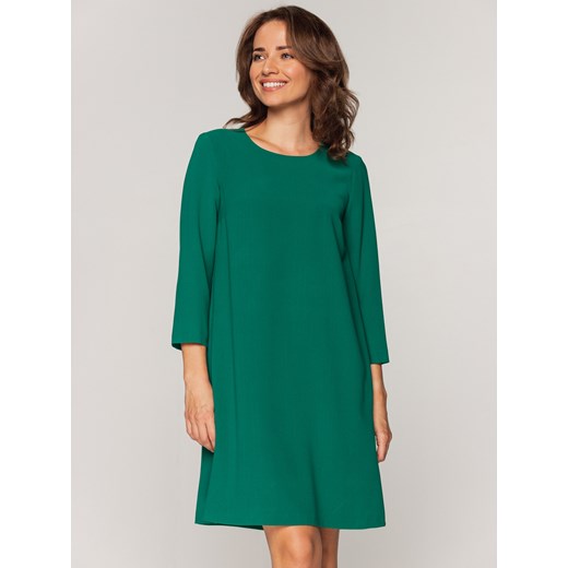 Zielona sukienka o fasonie A Bialcon ze sklepu Eye For Fashion w kategorii Sukienki - zdjęcie 121316699
