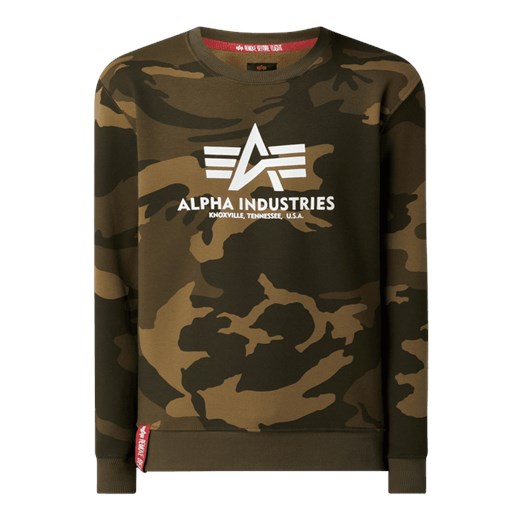 Alpha Industries bluza męska w militarnym stylu brązowa bawełniana 