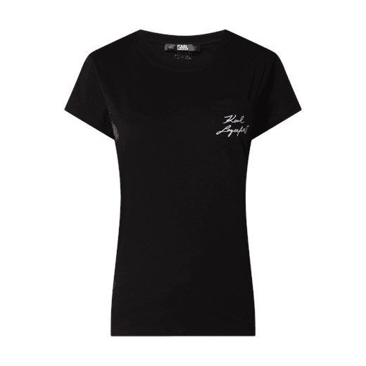 T-shirt z kieszenią na piersi Karl Lagerfeld XS Peek&Cloppenburg  okazyjna cena