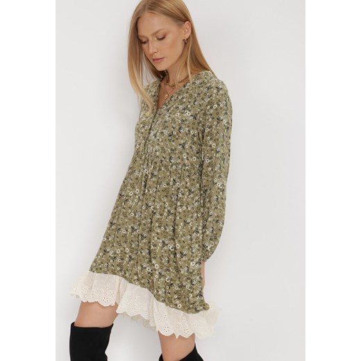 Zielona Sukienka Ferethe ze sklepu Born2be Odzież w kategorii Sukienki - zdjęcie 121478598