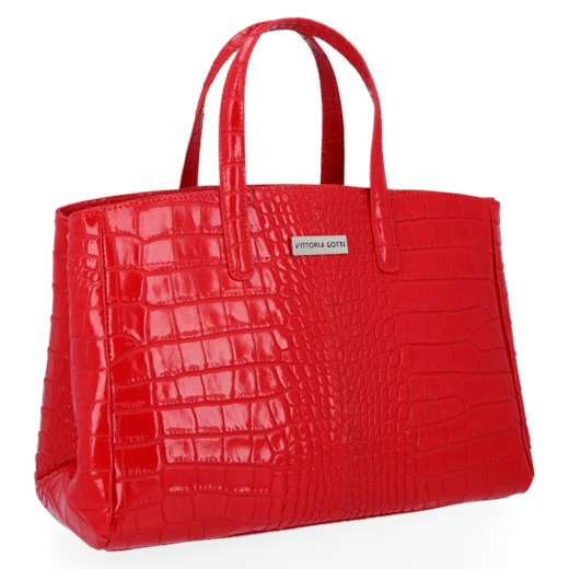 Shopper bag Vittoria Gotti skórzana matowa glamour mieszcząca a6 