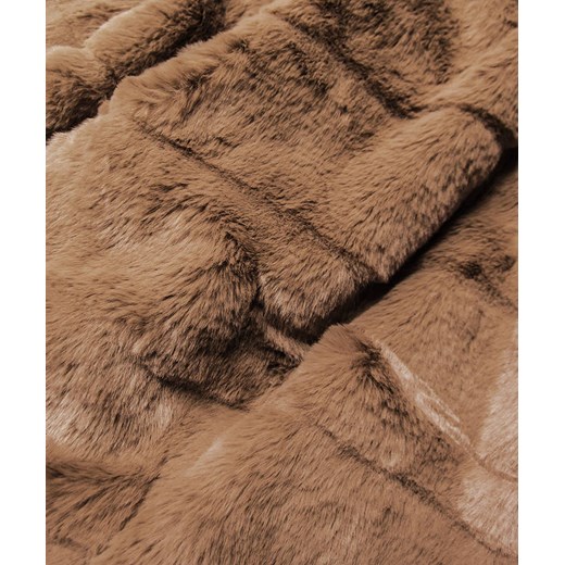 KURTKA DAMSKA FUTRO Z KAPTUREM BRĄZOWA (BR9742-12) Goodlookin.pl XXL (44) goodlookin.pl