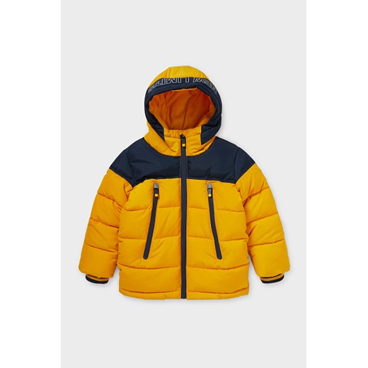C&A Pikowana kurtka z kapturem-materiał z recyklingu, żółty, Rozmiar: 92 Palomino 122 C&A