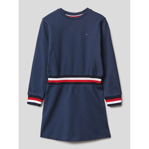 Sukienka z dzianiny dresowej z paskami z logo 122 Peek&Cloppenburg
