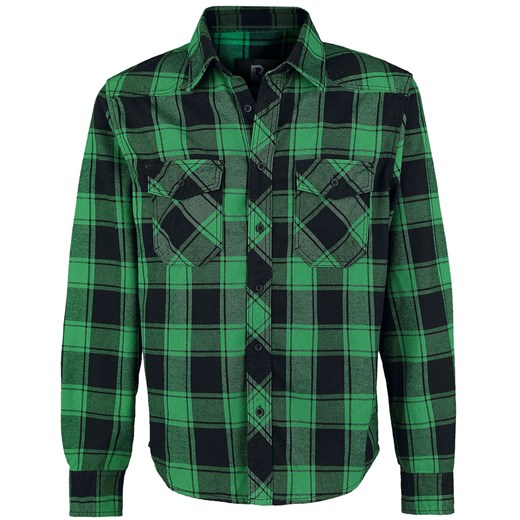 Brandit - Checkshirt - Koszula flanelowa - zielony czarny 5XL EMP