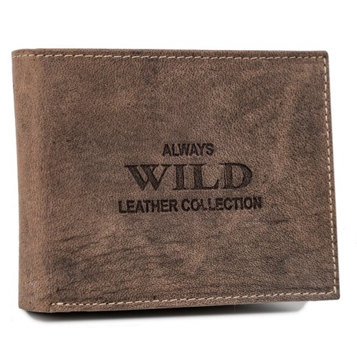 Poziomy portfel ze stylizowanej skóry naturalnej, bez zapięcia — Always Wild Always Wild uniwersalny rovicky.eu