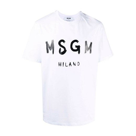 T-shirt męski MSGM w stylu młodzieżowym biały z krótkim rękawem 