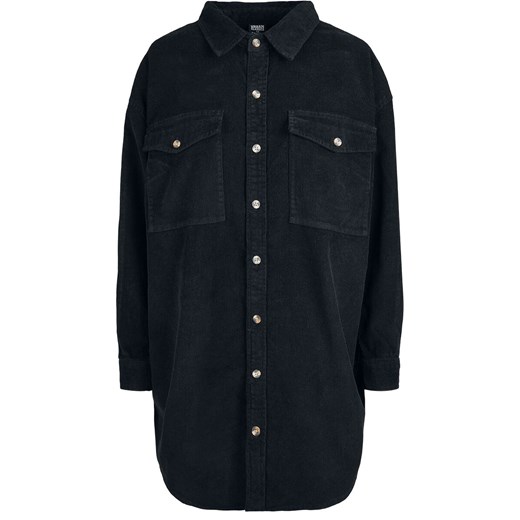 Urban Classics - Ladies Long Corduroy Overshirt - Koszula z długim rękawem - czarny XS EMP