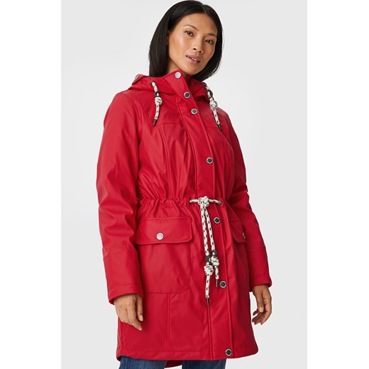 C&A Płaszcz przeciwdeszczowy z kapturem, Czerwony, Rozmiar: 34 The Outerwear 36 C&A