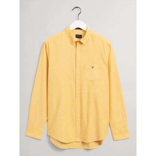 Lniana koszula - Regular fit - w kolorze żółtym Gant XL okazja Limango Polska