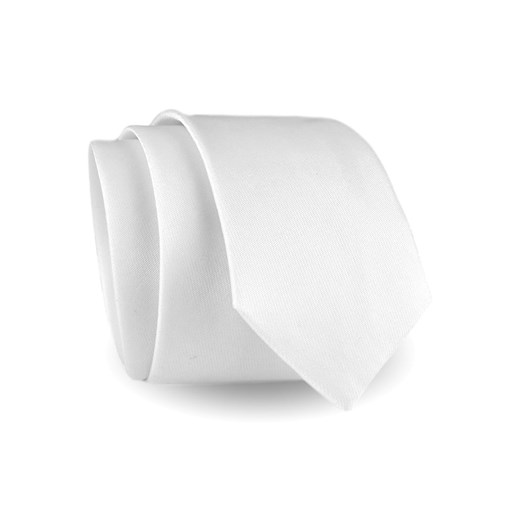 Krawat Męski Elegancki Modny Klasyczny szeroki gładki biały G306 Jasman promocja ŚWIAT KOSZUL