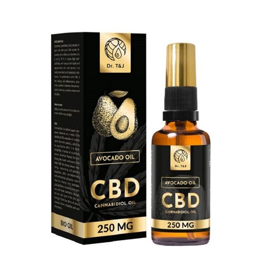 DR. T&amp;J Naturalny olej awokado CBD 250MG 30ml Dr. T&j 30 ml promocyjna cena SuperPharm.pl