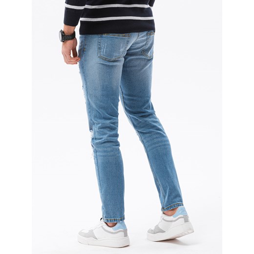 Spodnie męskie jeansowe P1024 - jasnoniebieskie M ombre