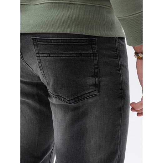 Spodnie męskie jeansowe P1023 - grafitowe XXL ombre