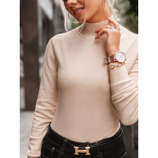 Sweter damski Edoti.com z golfem casualowy 