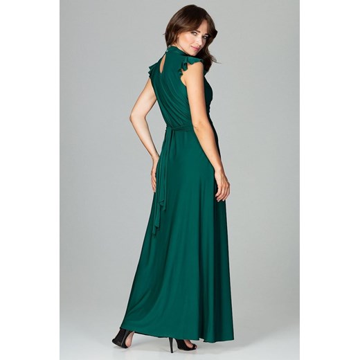 Sukienka zielona Lenitif elegancka z elastanu 
