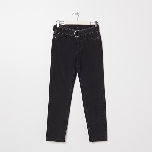 Sinsay - Jeansy boyfriend mid waist - Czarny Sinsay 32 okazja Sinsay