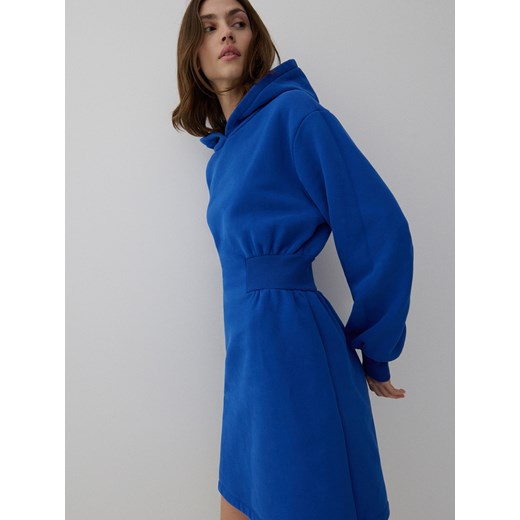Reserved - Sukienka mini z kapturem - Niebieski Reserved XL Reserved