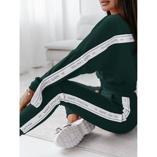 Komplet sportowy spodnie + bluza RIBBON - butelkowa zieleń one size magmac.pl